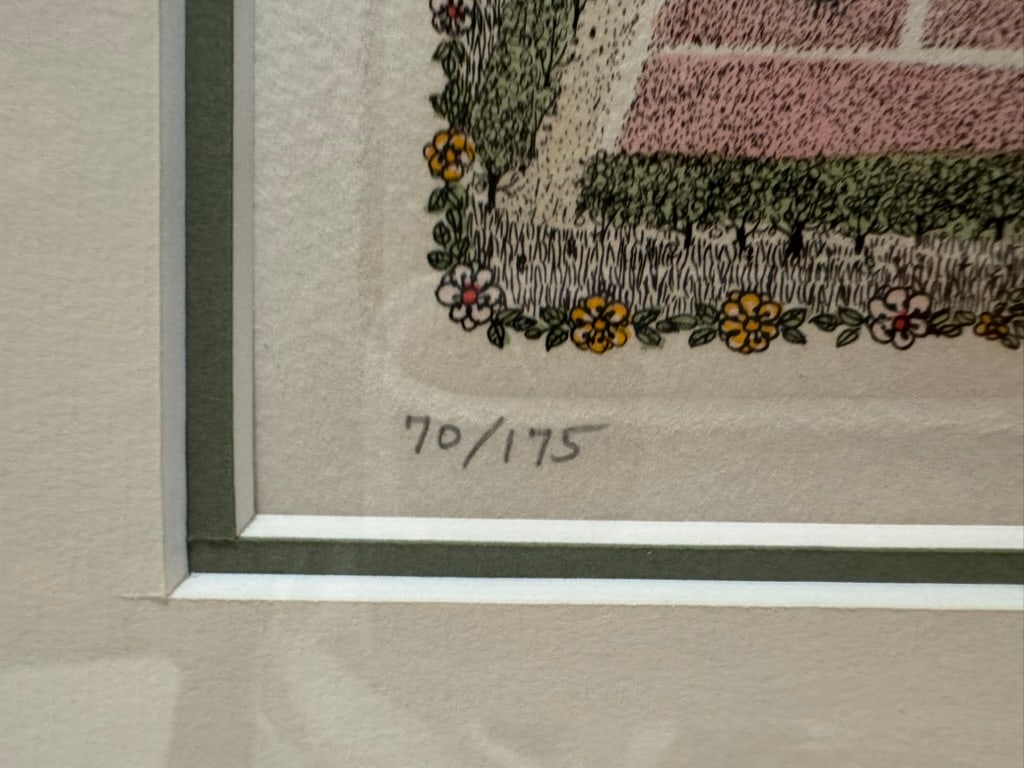 1970s Cuca Romley Four Seasons Set of 4 Signed Hand-Colored Etchings Framed - 12