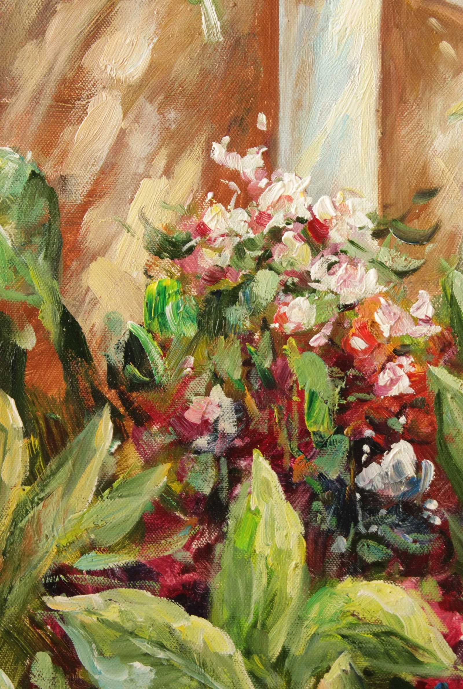 Italian Garden Atrium Landscape Painting, Signed 'A. Rogers' - 5