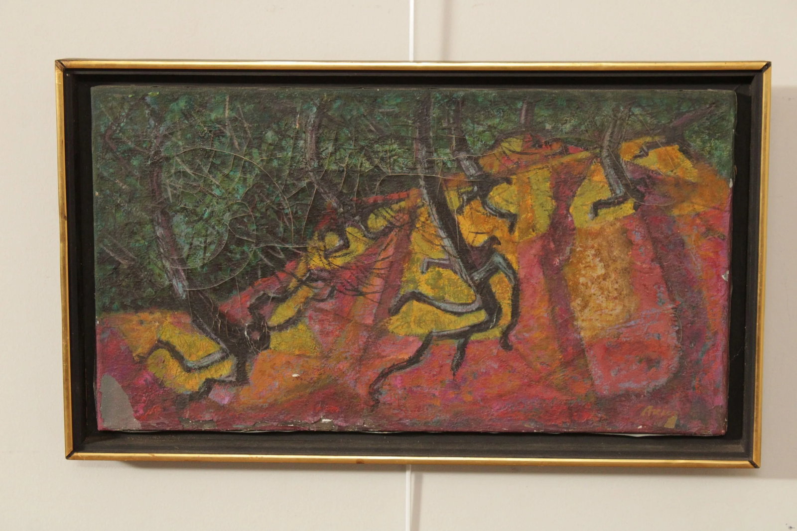 Mid 20th Century Modernist Landscape Oil Painting, Signed - 2