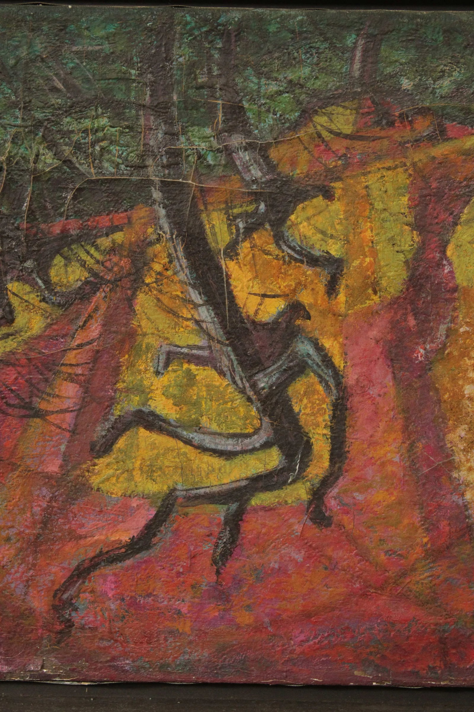 Mid 20th Century Modernist Landscape Oil Painting, Signed - 8