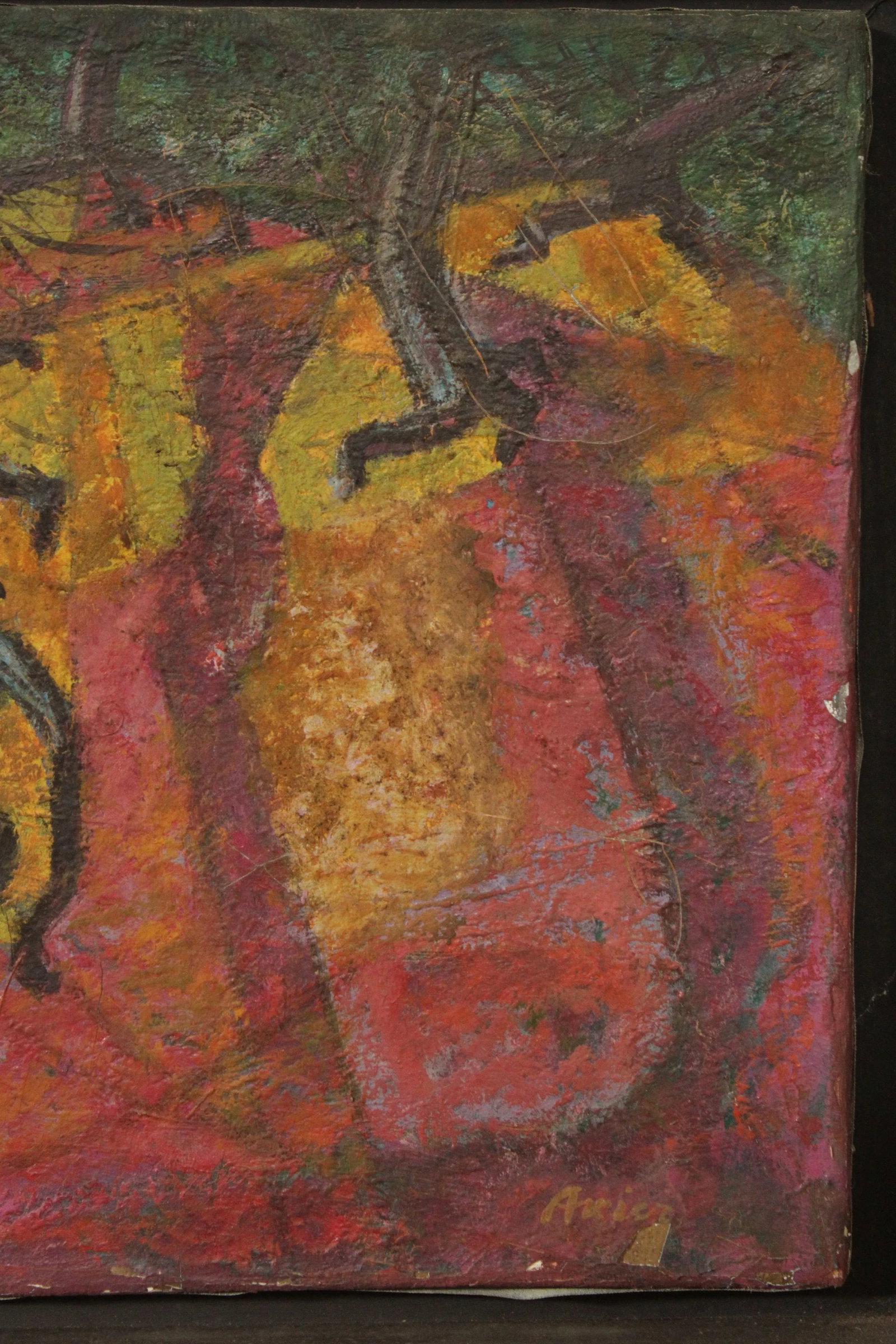 Mid 20th Century Modernist Landscape Oil Painting, Signed - 9