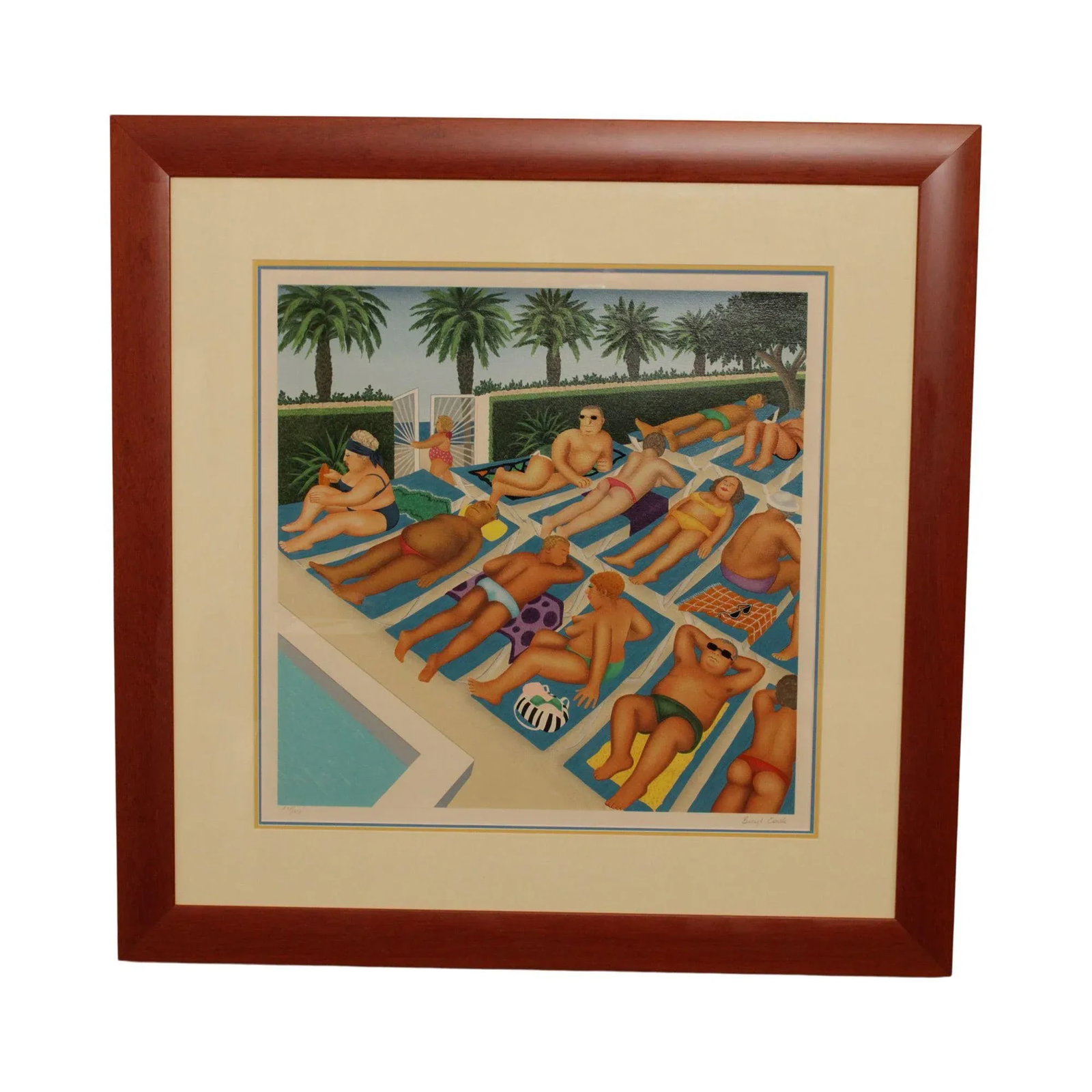 Sunbathers' Signed Lithograph by Beryl Cook - 13