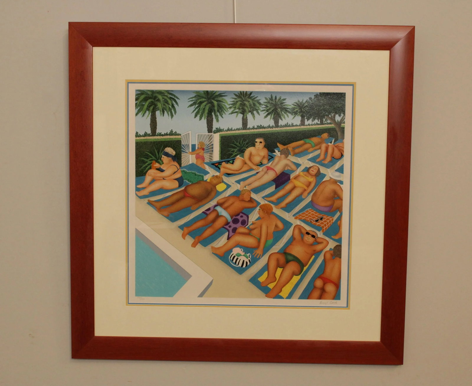 Sunbathers' Signed Lithograph by Beryl Cook - 2