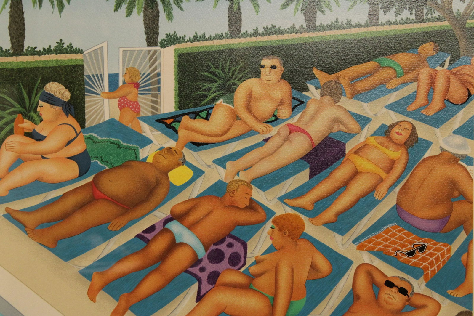 Sunbathers' Signed Lithograph by Beryl Cook - 5