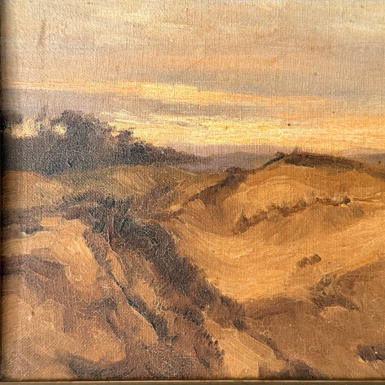 Early 20th-Century Dutch School Coastal Landscape in Period Ornamental Frame - 3