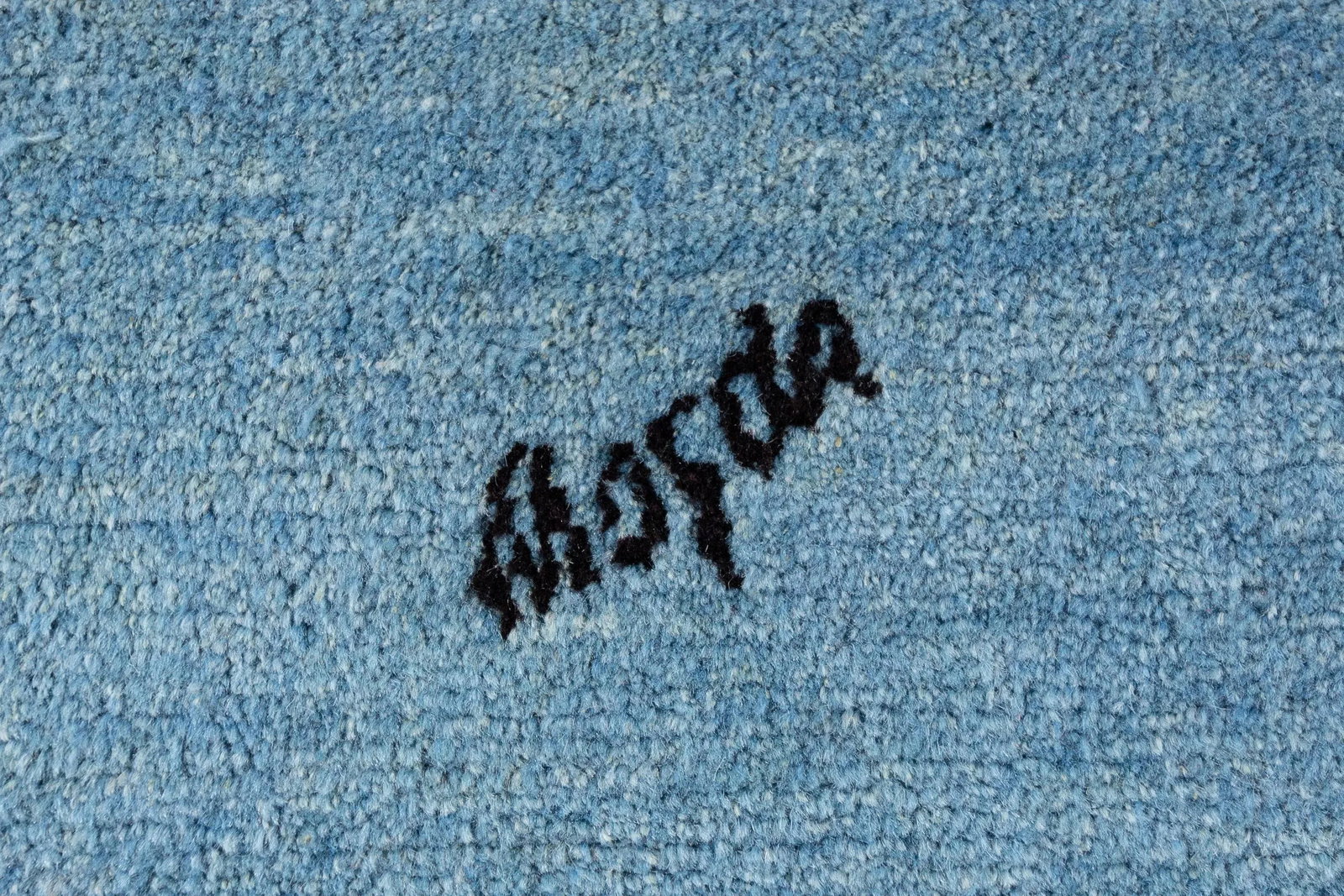 1960s Vintage Tabriz Blue Handmade Art Deco Wool Rug - 6