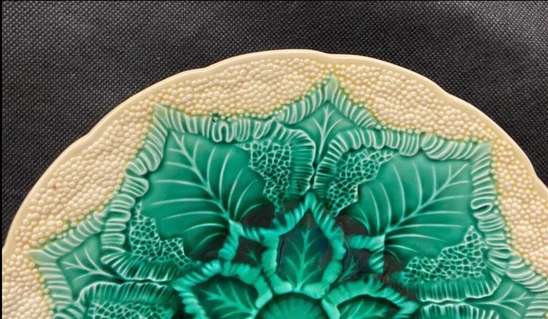 Vintage Wedgwood Majolica Plate Cauliflower Pattern - 3