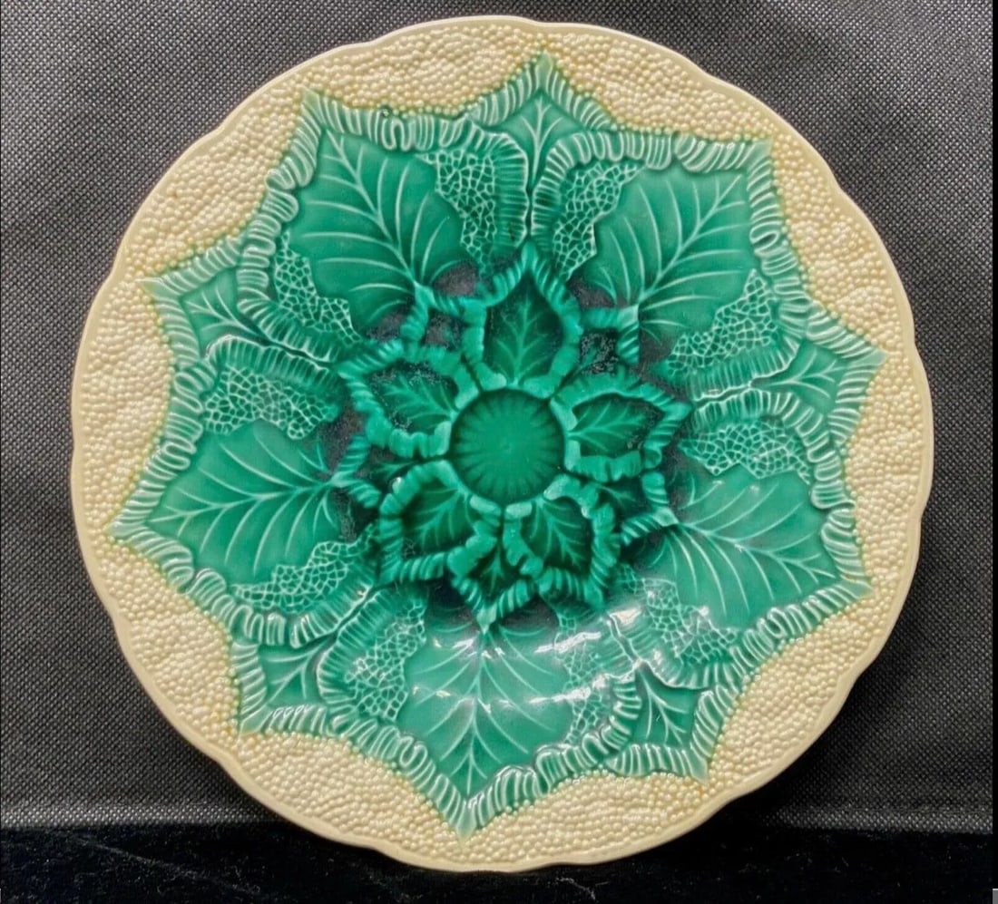 Vintage Wedgwood Majolica Plate Cauliflower Pattern - 6