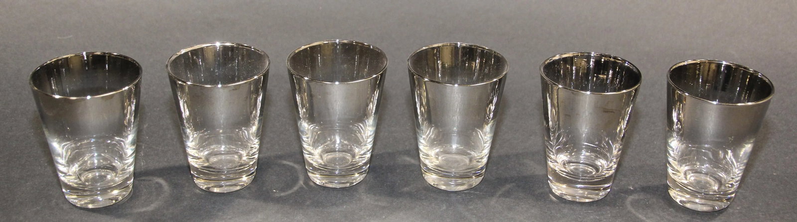 Dorothy Thorpe Mid-Century Silver Fade Barware Shot Glasses - Set of 6 - 3