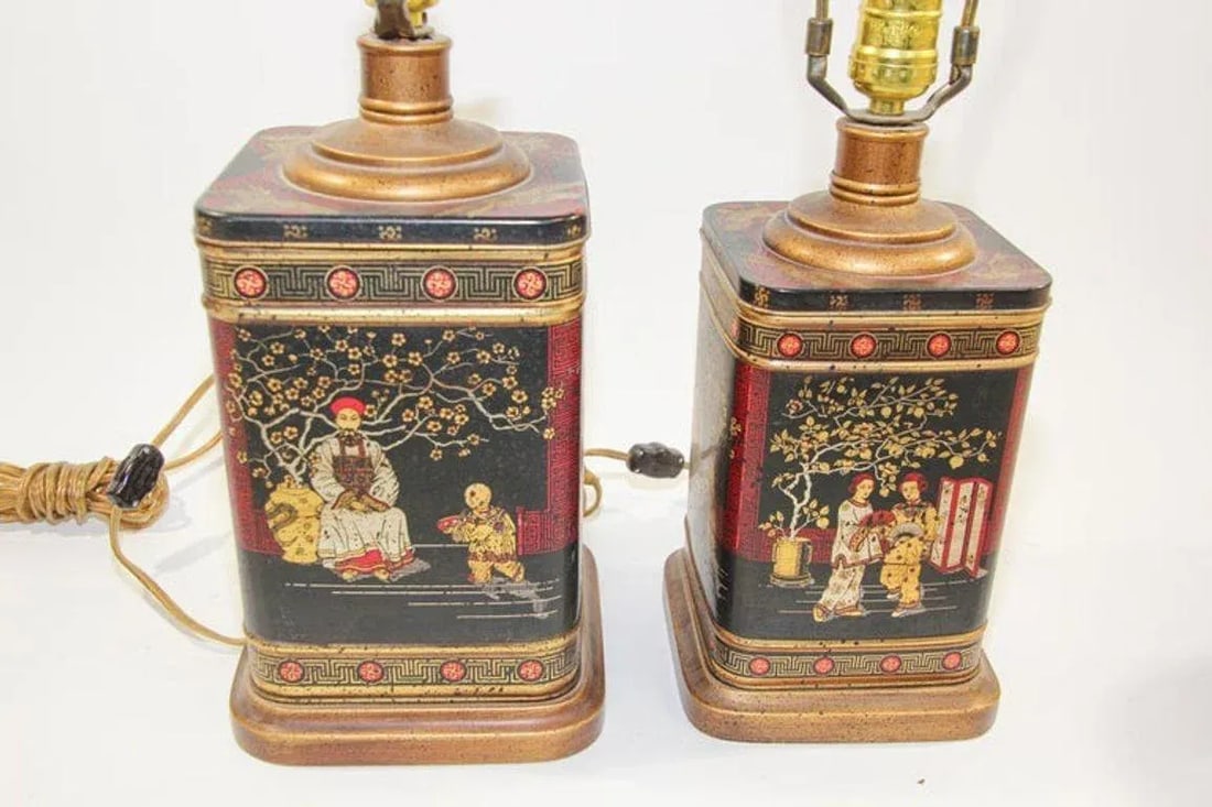 Frederick Cooper Chinoiserie Table Lamps Vintage Circa 1950's - 11
