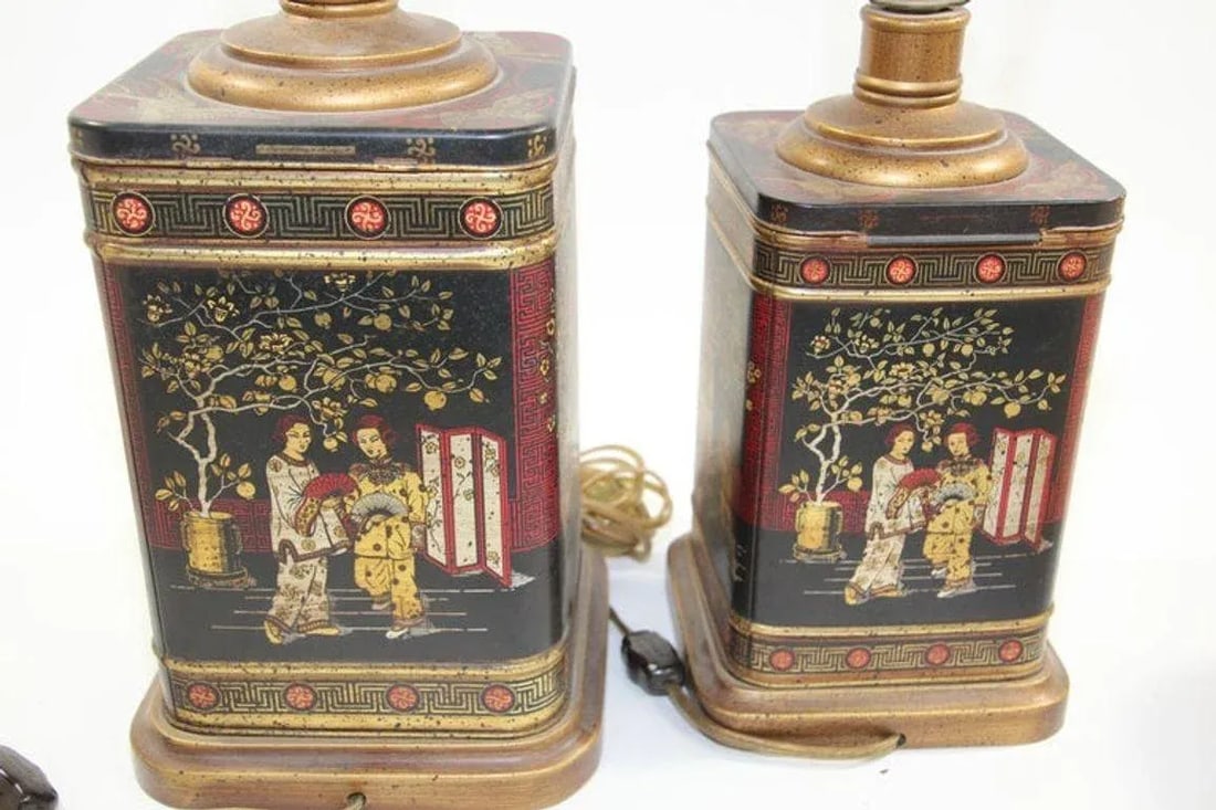 Frederick Cooper Chinoiserie Table Lamps Vintage Circa 1950's - 12