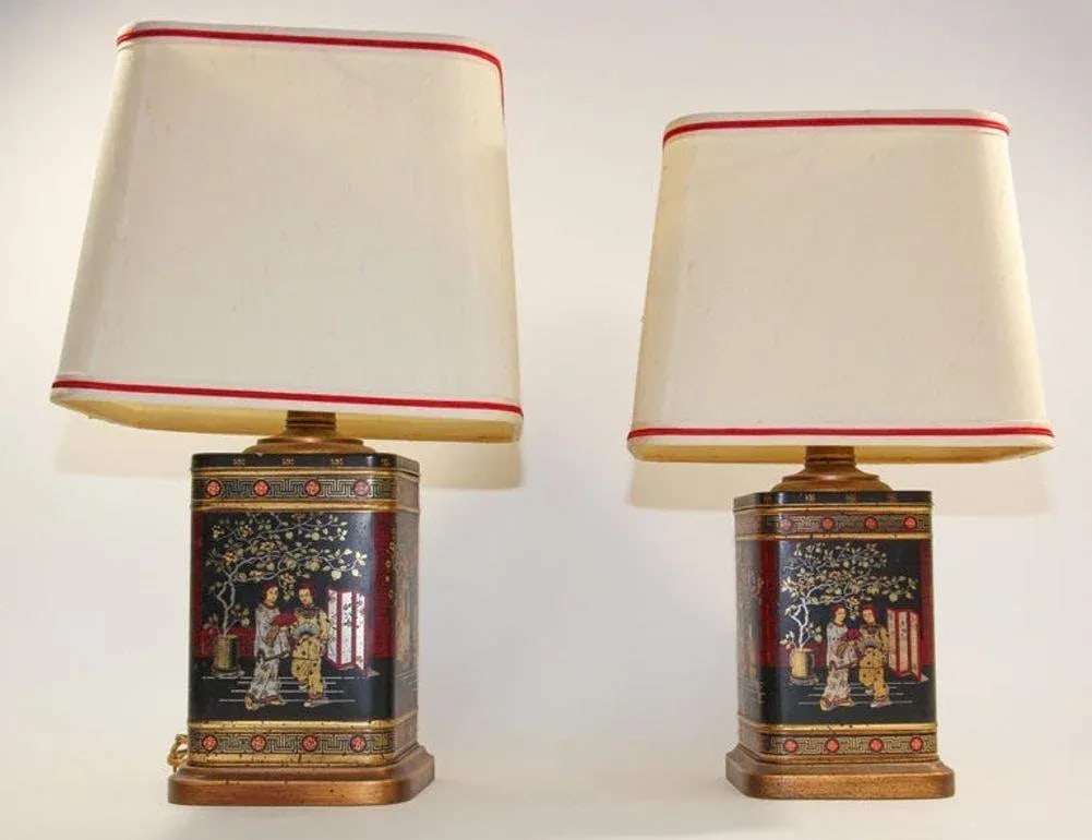 Frederick Cooper Chinoiserie Table Lamps Vintage Circa 1950's - 8