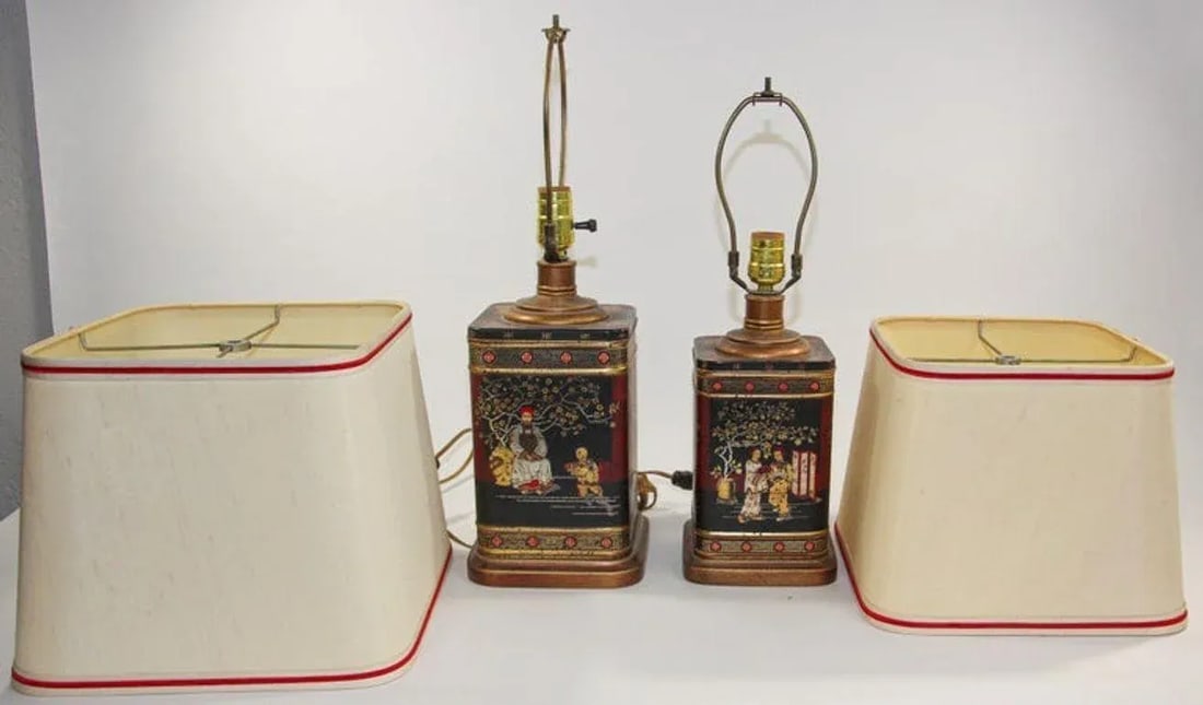 Frederick Cooper Chinoiserie Table Lamps Vintage Circa 1950's - 9