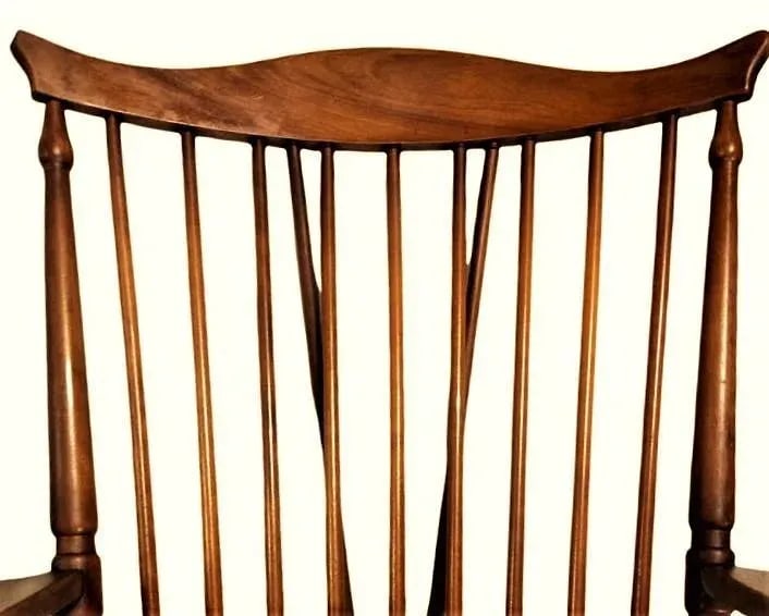 Stickley Brothers Signed Antique Maple Windsor Chair With New Leather and Textile Seat and Back Cush - 2