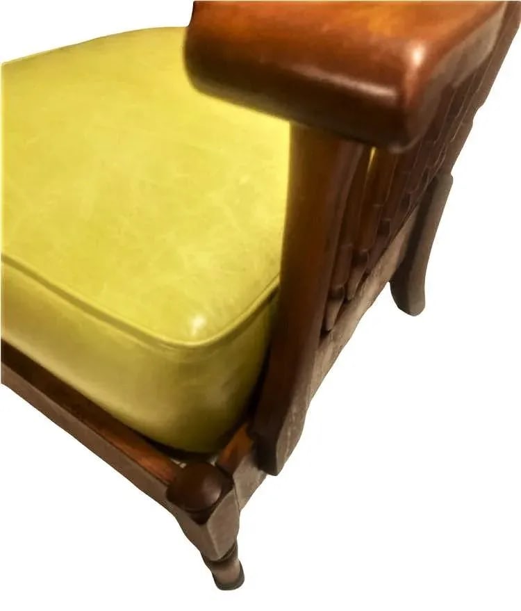Stickley Brothers Signed Antique Maple Windsor Chair With New Leather and Textile Seat and Back Cush - 4
