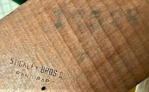 Stickley Brothers Signed Antique Maple Windsor Chair With New Leather and Textile Seat and Back Cush - 6