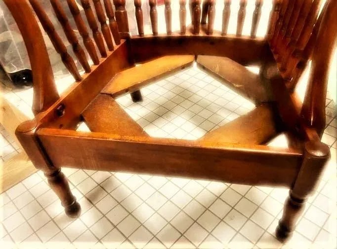 Stickley Brothers Signed Antique Maple Windsor Chair With New Leather and Textile Seat and Back Cush - 9