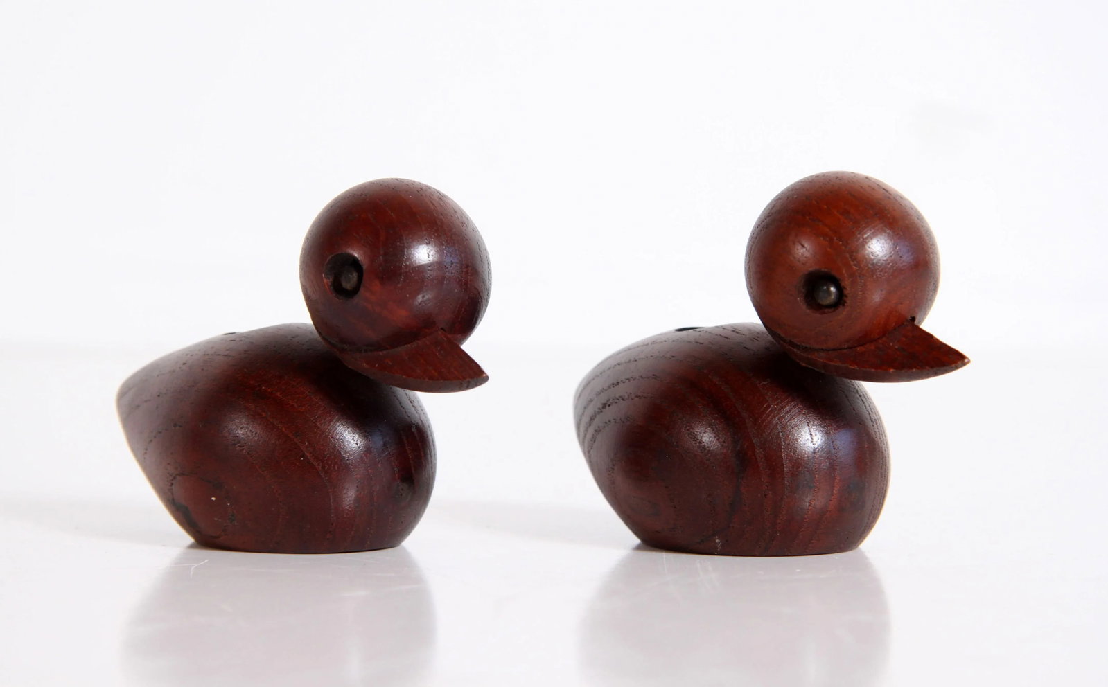 Vintage Danish Modern Teak Carved Duck Candle Holders After Kay Bojesen - a Pair - 4