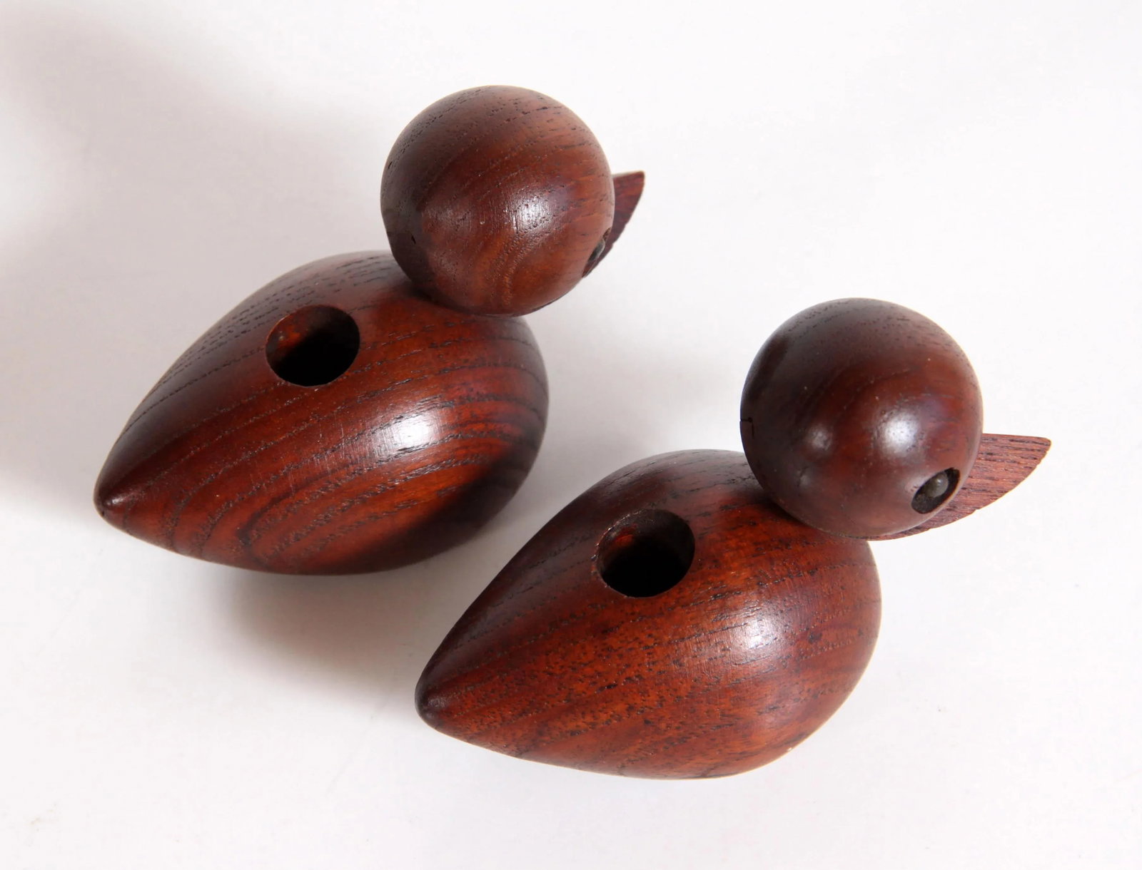 Vintage Danish Modern Teak Carved Duck Candle Holders After Kay Bojesen - a Pair - 5