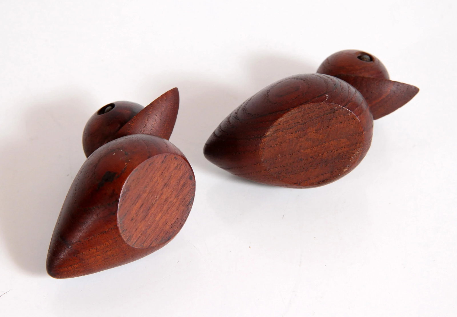 Vintage Danish Modern Teak Carved Duck Candle Holders After Kay Bojesen - a Pair - 6
