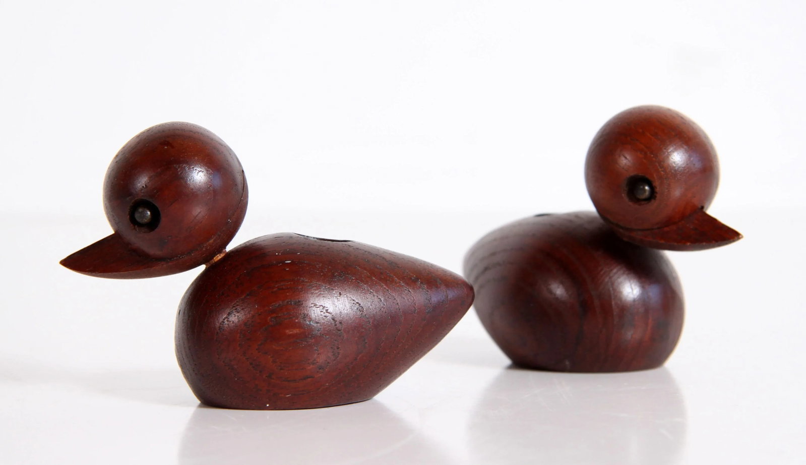 Vintage Danish Modern Teak Carved Duck Candle Holders After Kay Bojesen - a Pair - 7