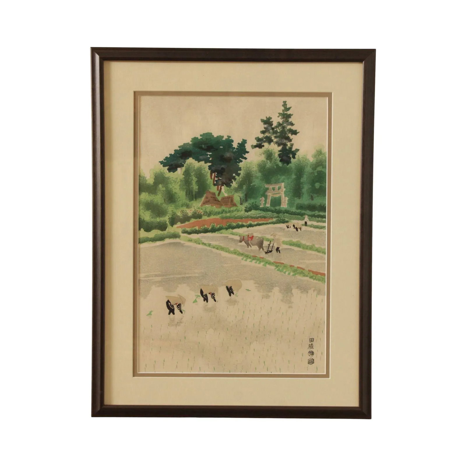 Vintage Japanese 'Rice Planting in Early Summer' Print, After Kotozuka Eiichi - 13