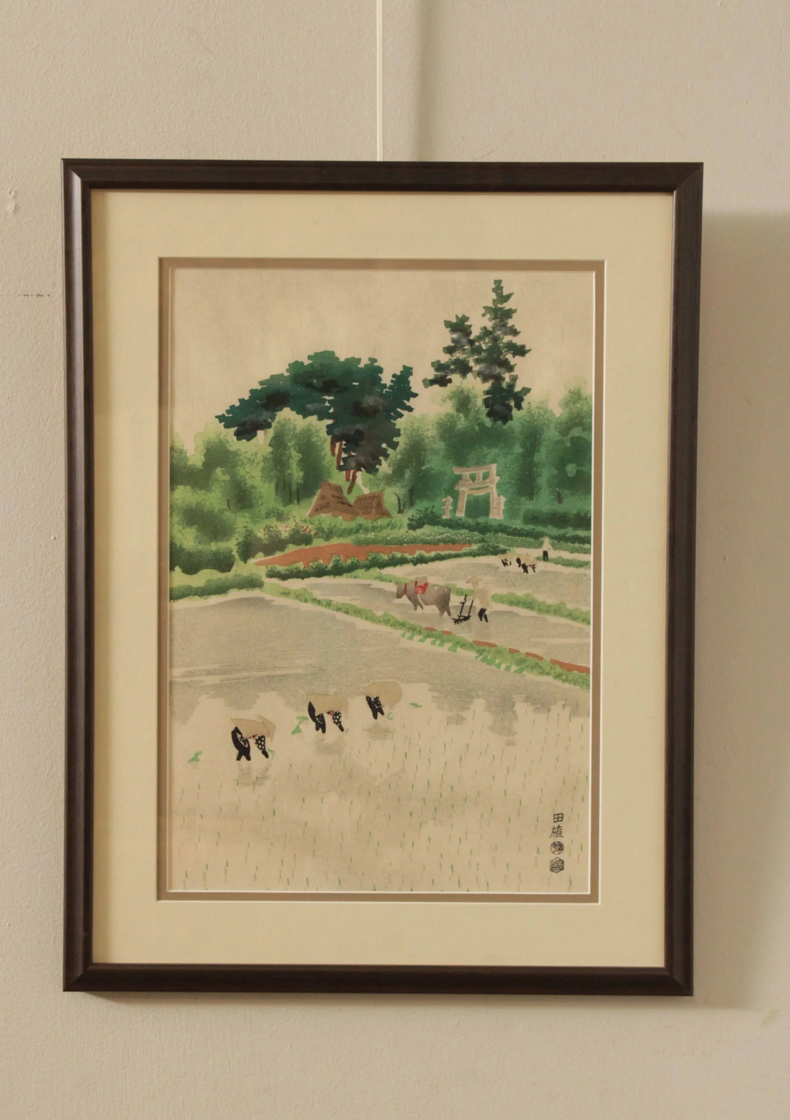 Vintage Japanese 'Rice Planting in Early Summer' Print, After Kotozuka Eiichi - 2