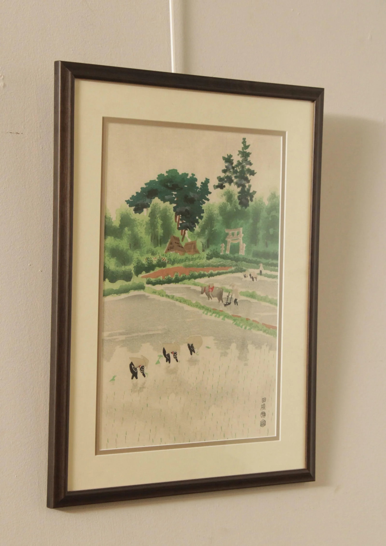 Vintage Japanese 'Rice Planting in Early Summer' Print, After Kotozuka Eiichi - 3