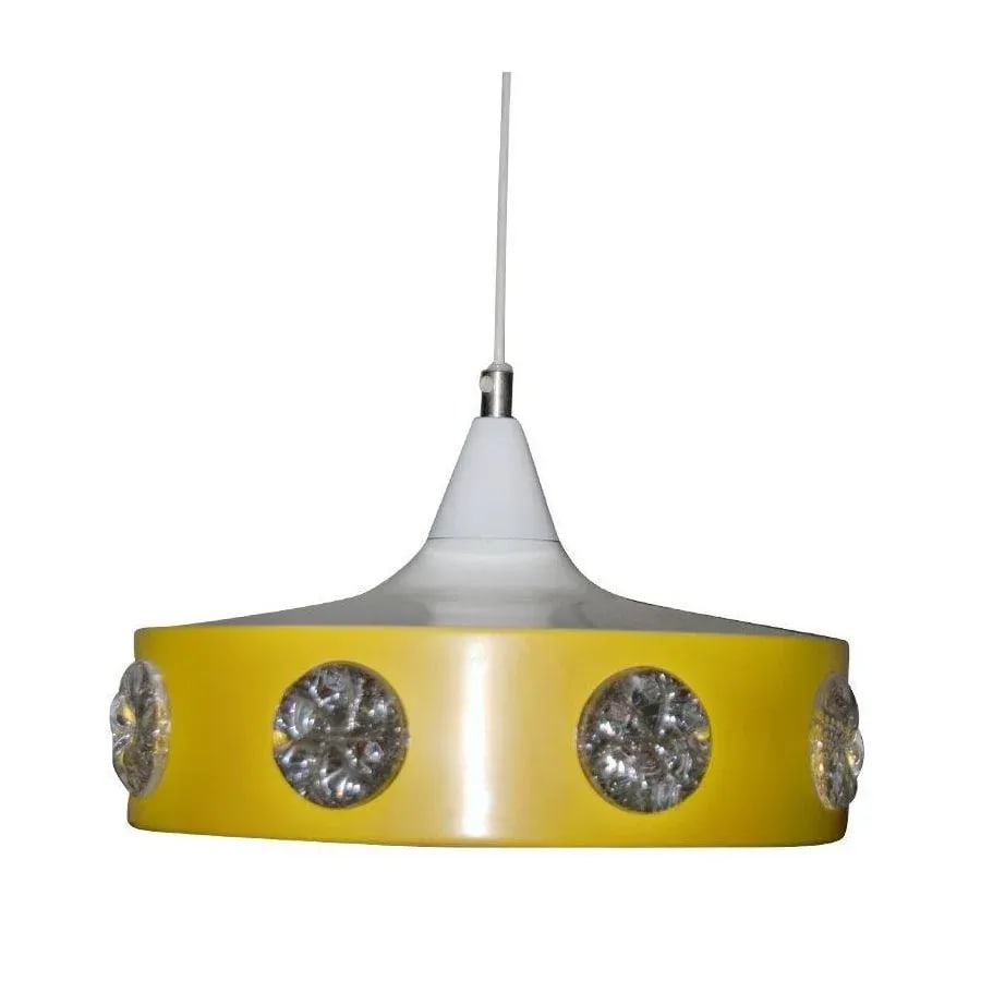 Mid-Century Yellow Swedish Modern Pendant - 5