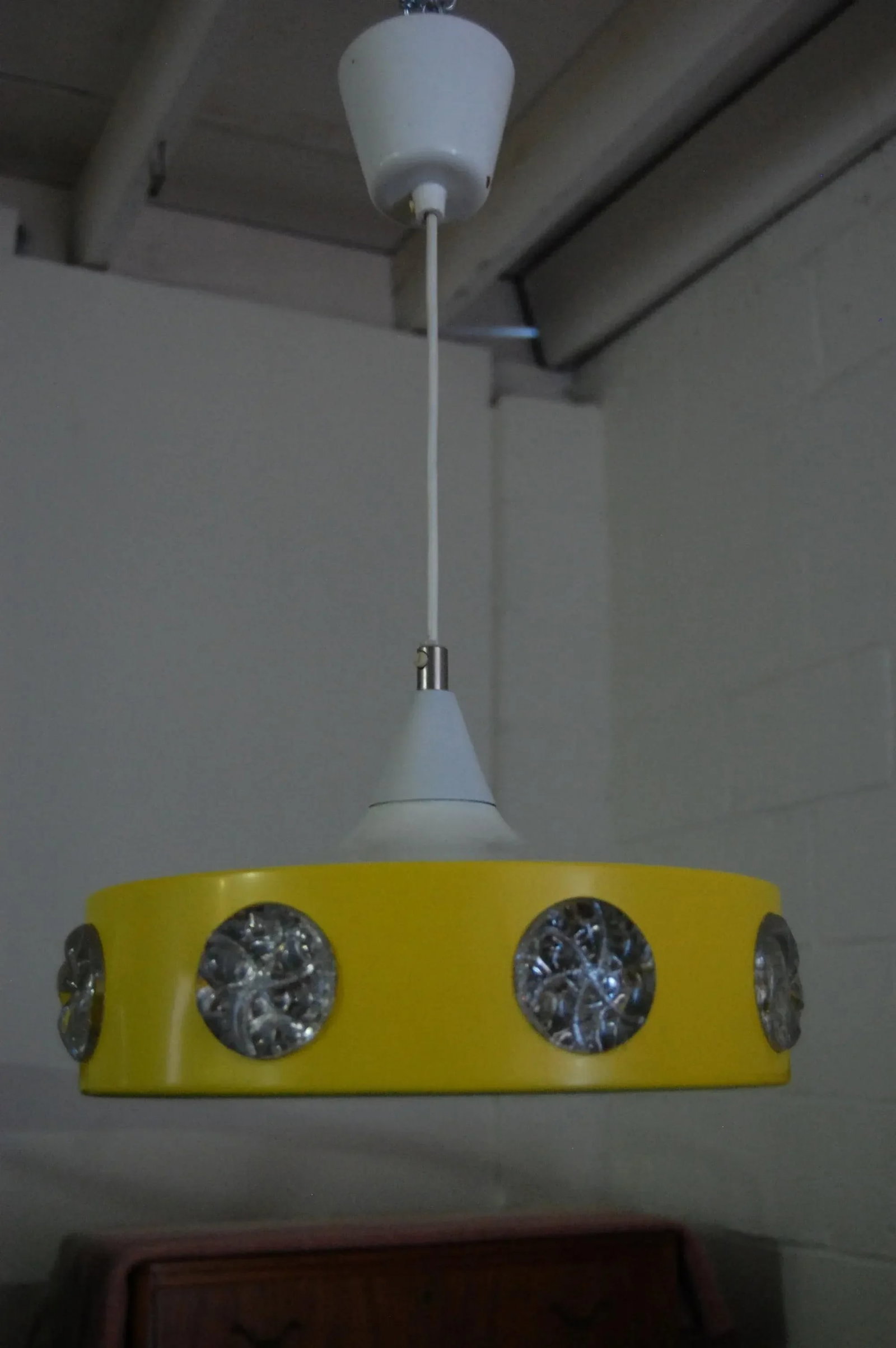 Mid-Century Yellow Swedish Modern Pendant - 6