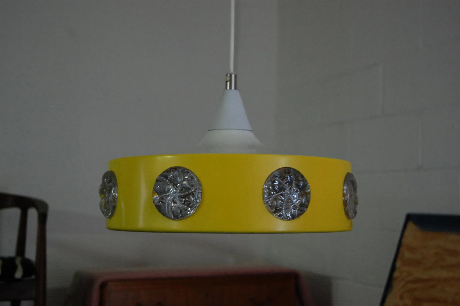 Mid-Century Yellow Swedish Modern Pendant - 8