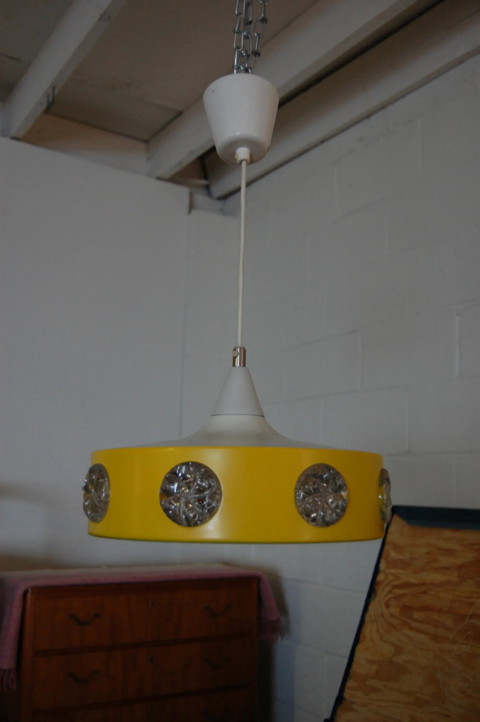 Mid-Century Yellow Swedish Modern Pendant - 9