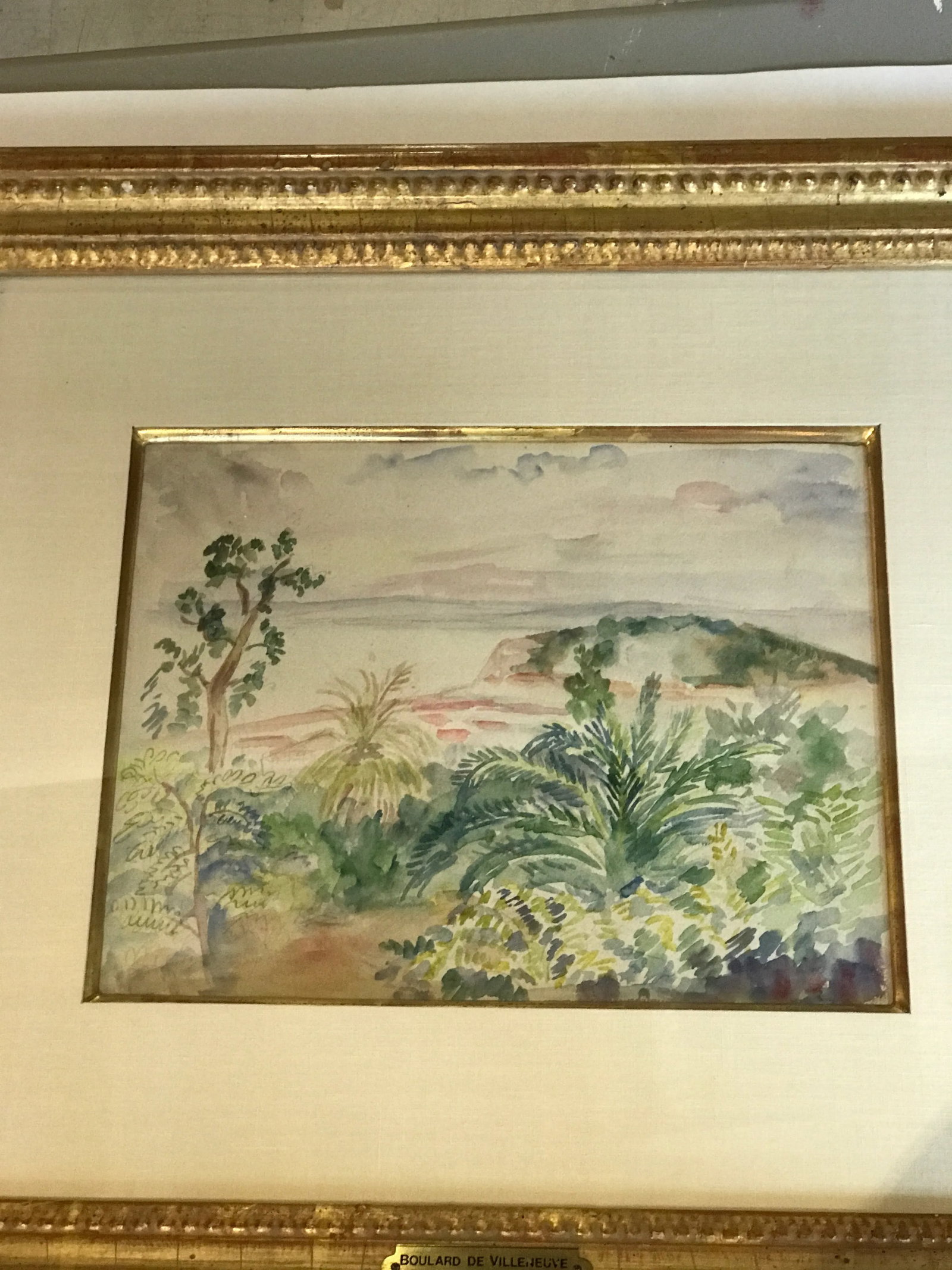 Framed Walter Findlay New York Tropical Watercolor, Signed Maxime Boulard De Villeneuve (1884 - 1971 - 3