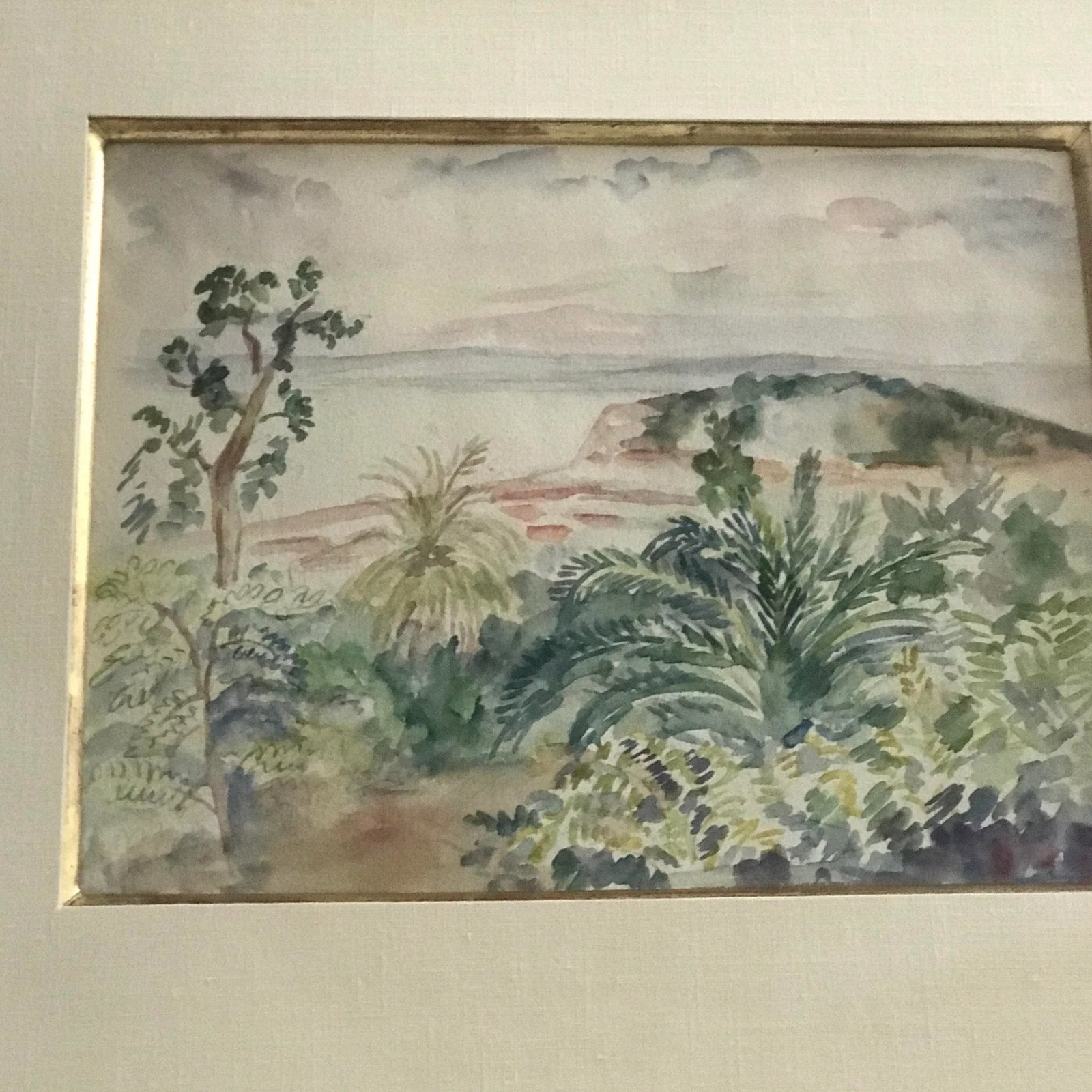 Framed Walter Findlay New York Tropical Watercolor, Signed Maxime Boulard De Villeneuve (1884 - 1971 - 4