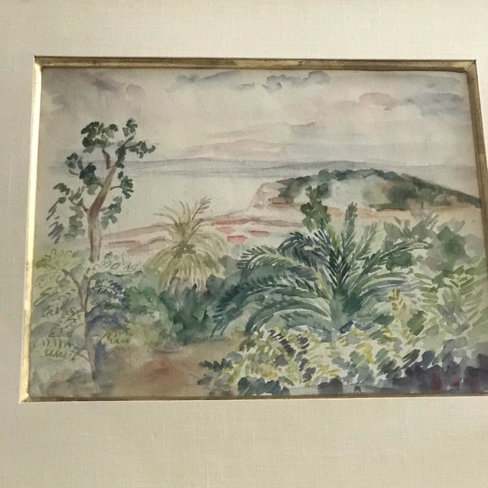 Framed Walter Findlay New York Tropical Watercolor, Signed Maxime Boulard De Villeneuve (1884 - 1971 - 5