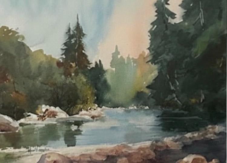 Late 20th Century "Ohanapecosh" Watercolor by Nw Artist Marianne Harlor - 8