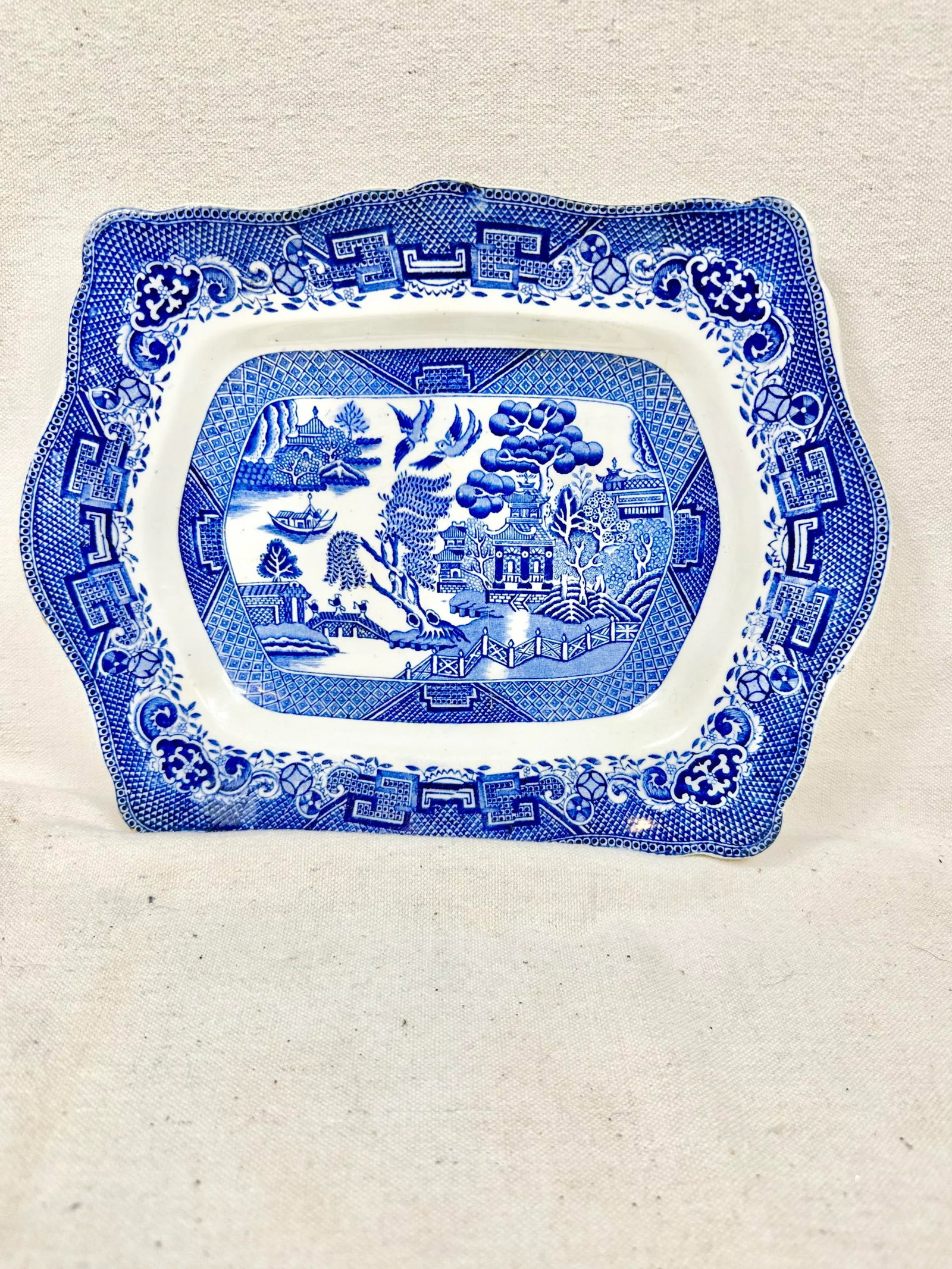 Vintage John Steventon & Sons Blue Willow Serving Platter - 10