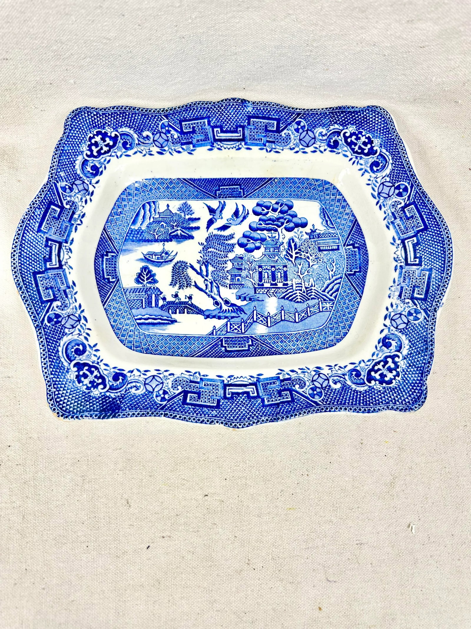 Vintage John Steventon & Sons Blue Willow Serving Platter - 3
