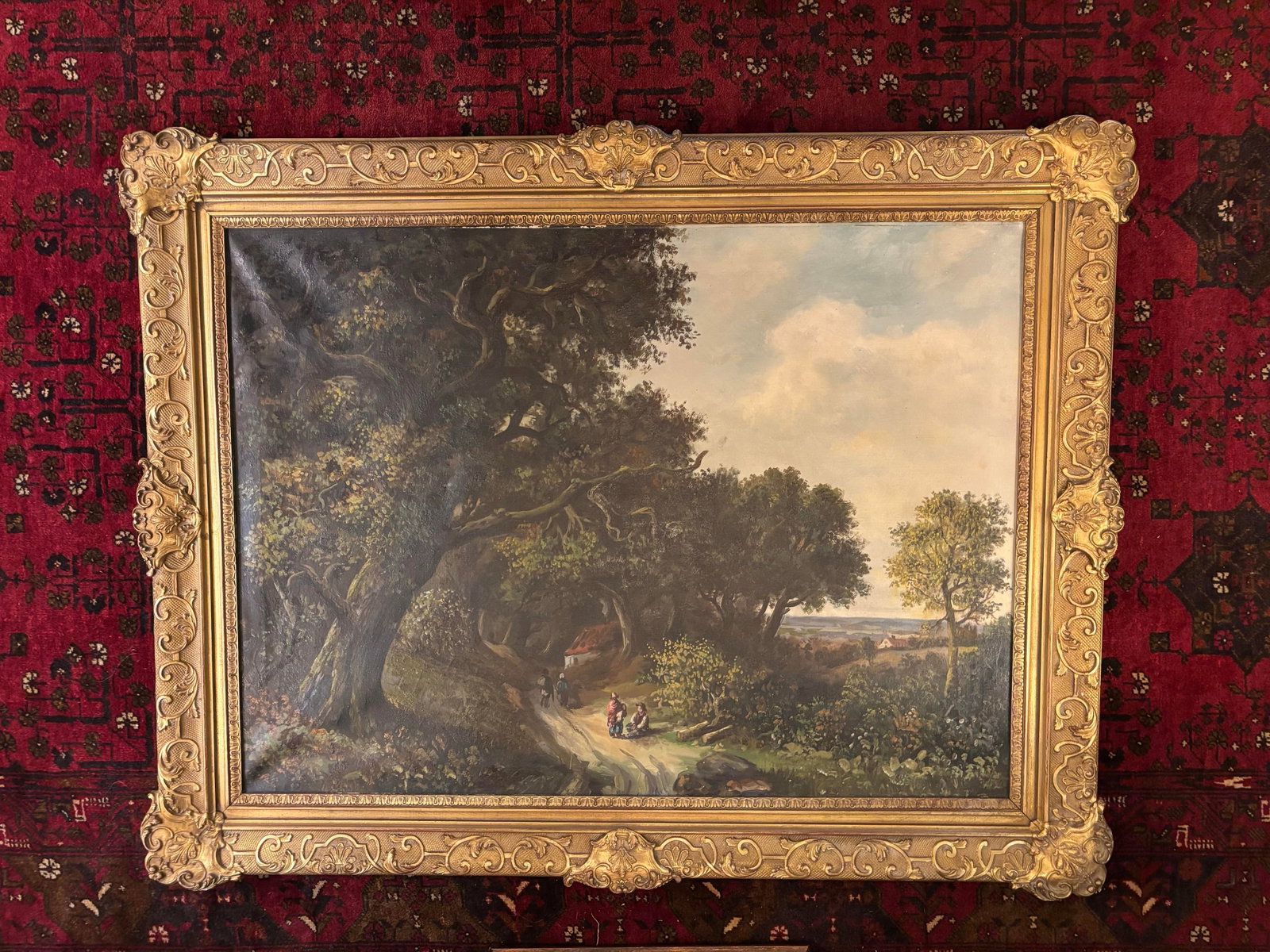 Antique Signed Herman S. Williams Oil Landscape Painting - Ornate Gilt Frame Ks - 9