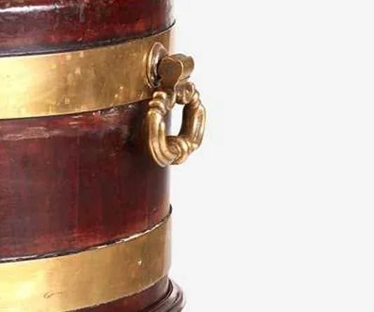 George III Brass Bound Mahogany Wine Cooler or Cellaret and Stand With Brass Liner - 7