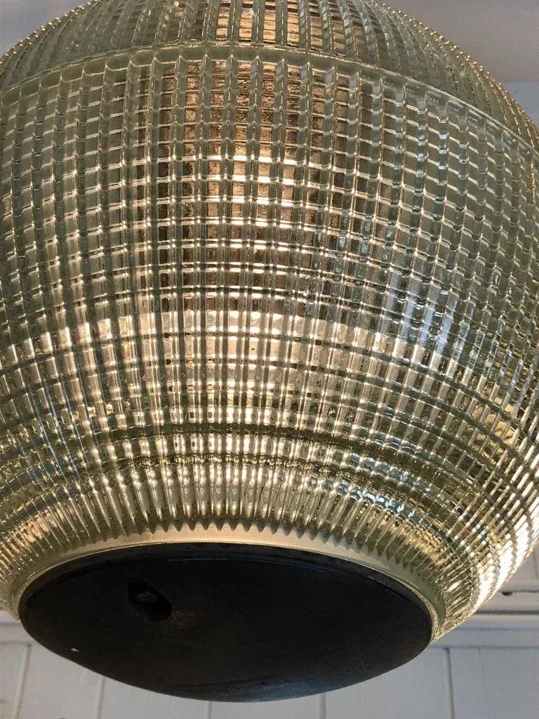 Vintage Parisian Holophane Globe Pendant Chandelier - 2