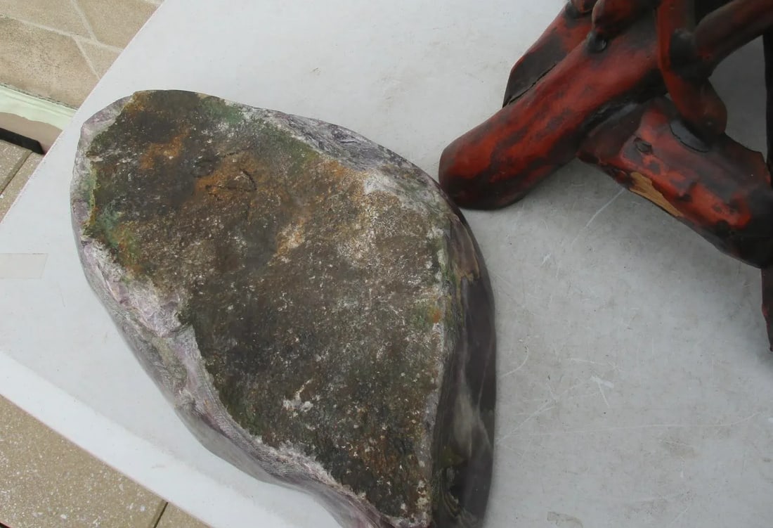 Chinese Fluorite Stone Root Table Circa 1990s - 11