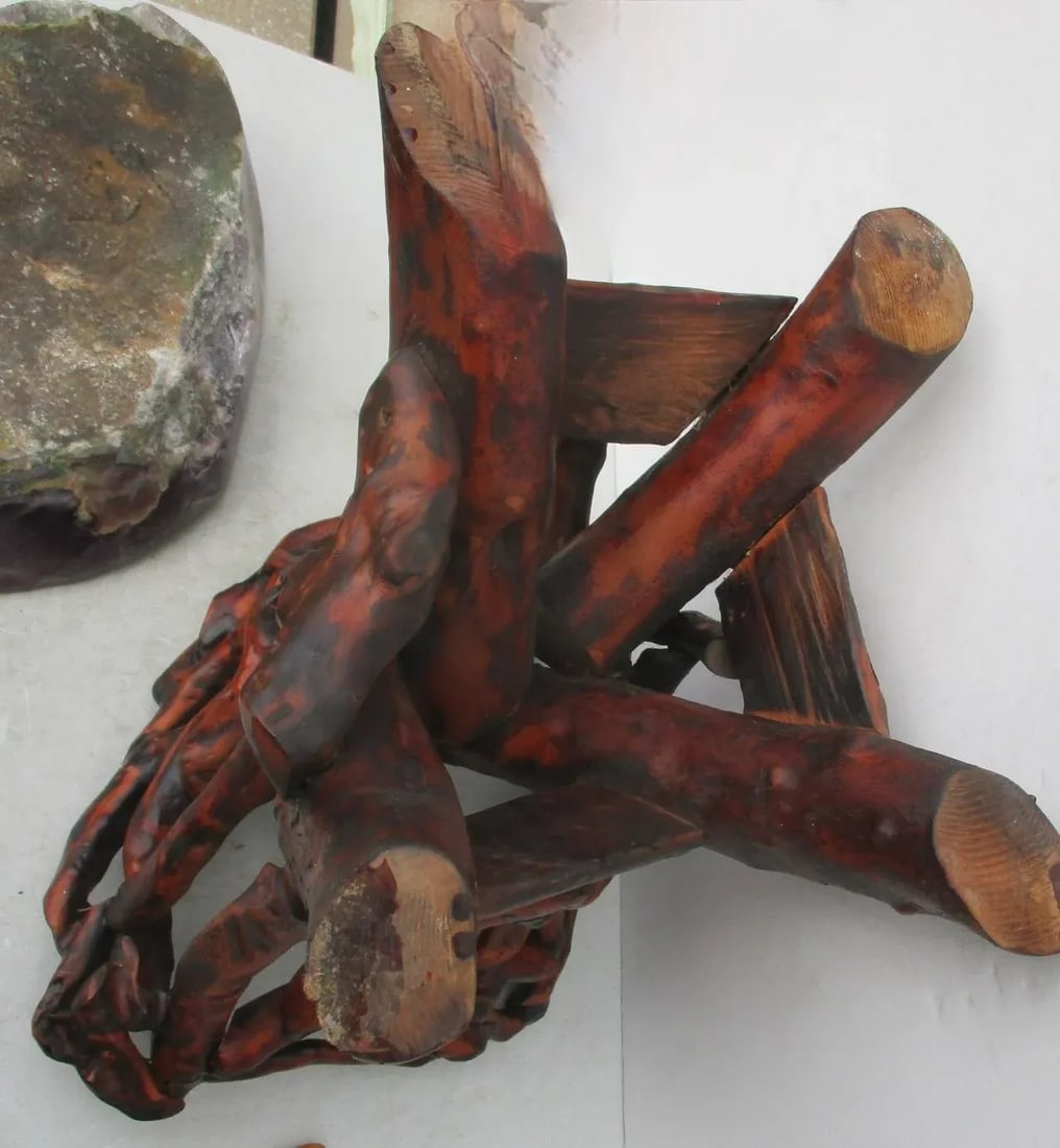 Chinese Fluorite Stone Root Table Circa 1990s - 8