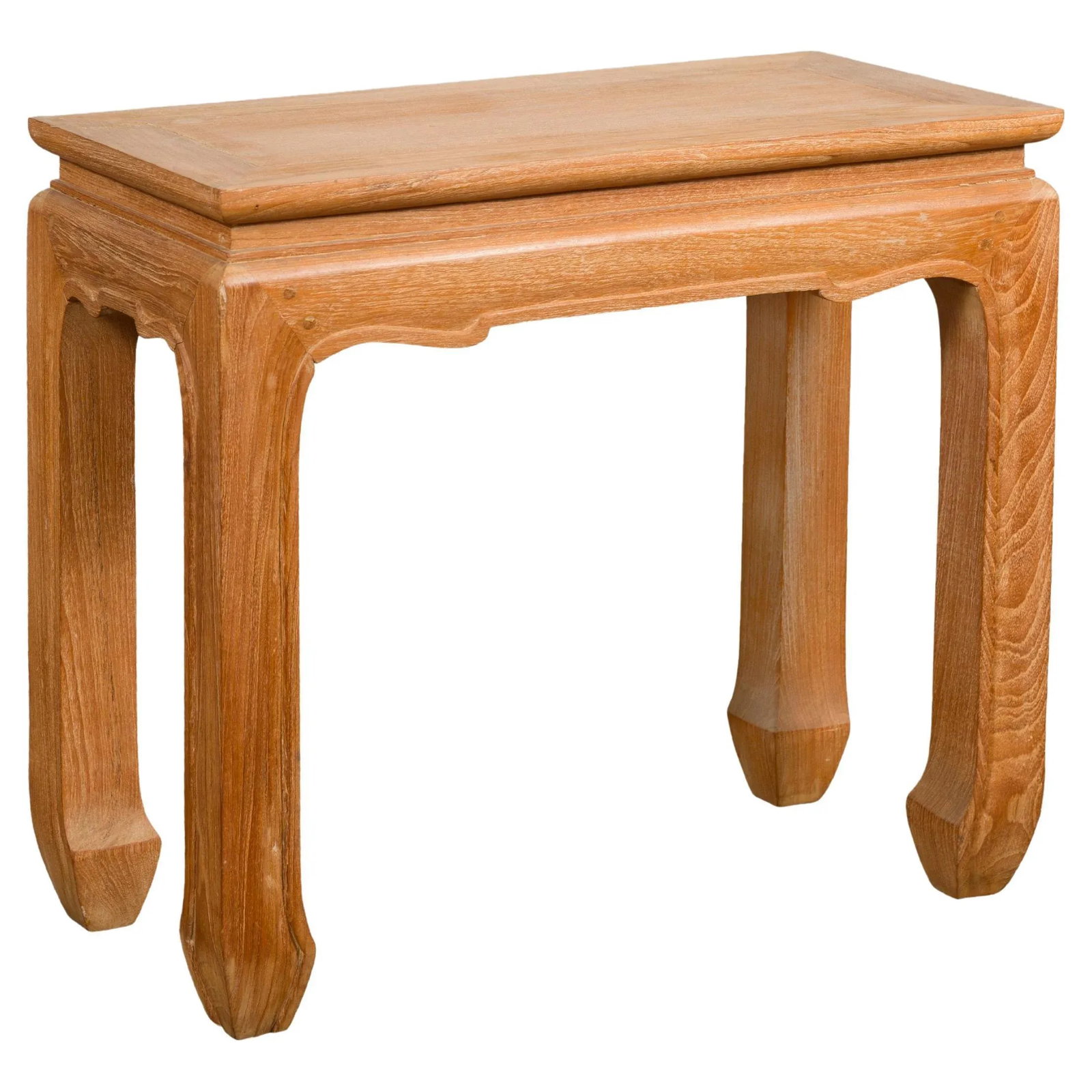 Chinese Late Qing Dynasty Natural Finish Stool or Side Table with Horsehoof Feet - 13