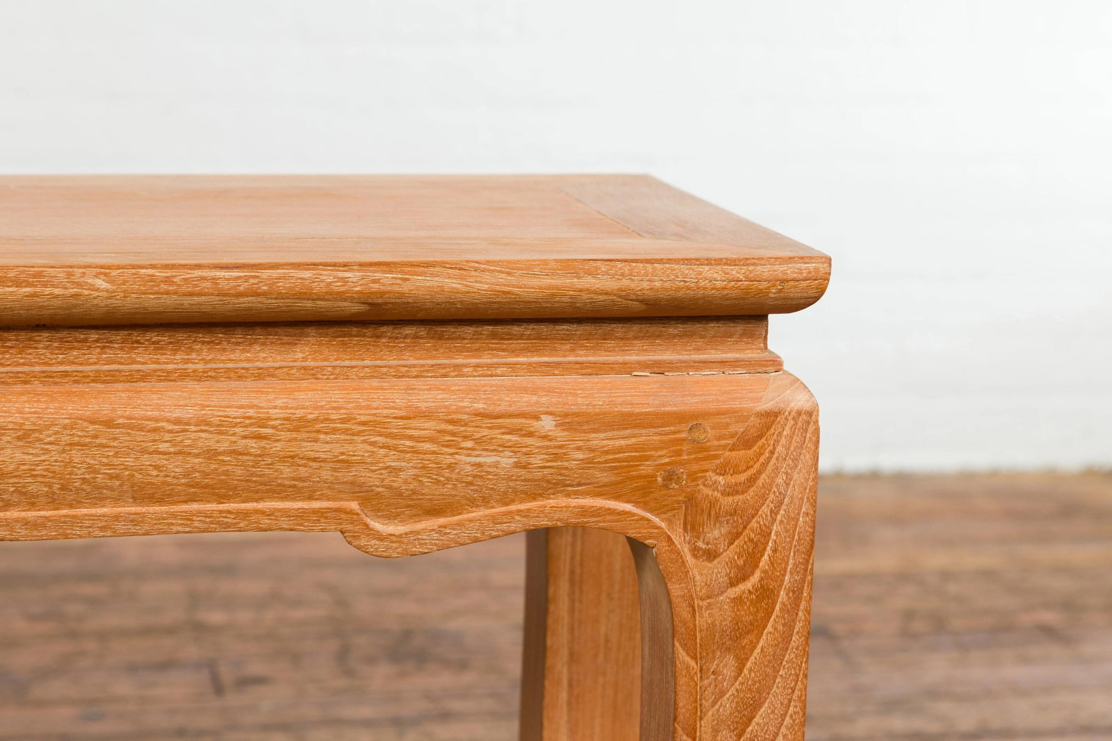 Chinese Late Qing Dynasty Natural Finish Stool or Side Table with Horsehoof Feet - 5