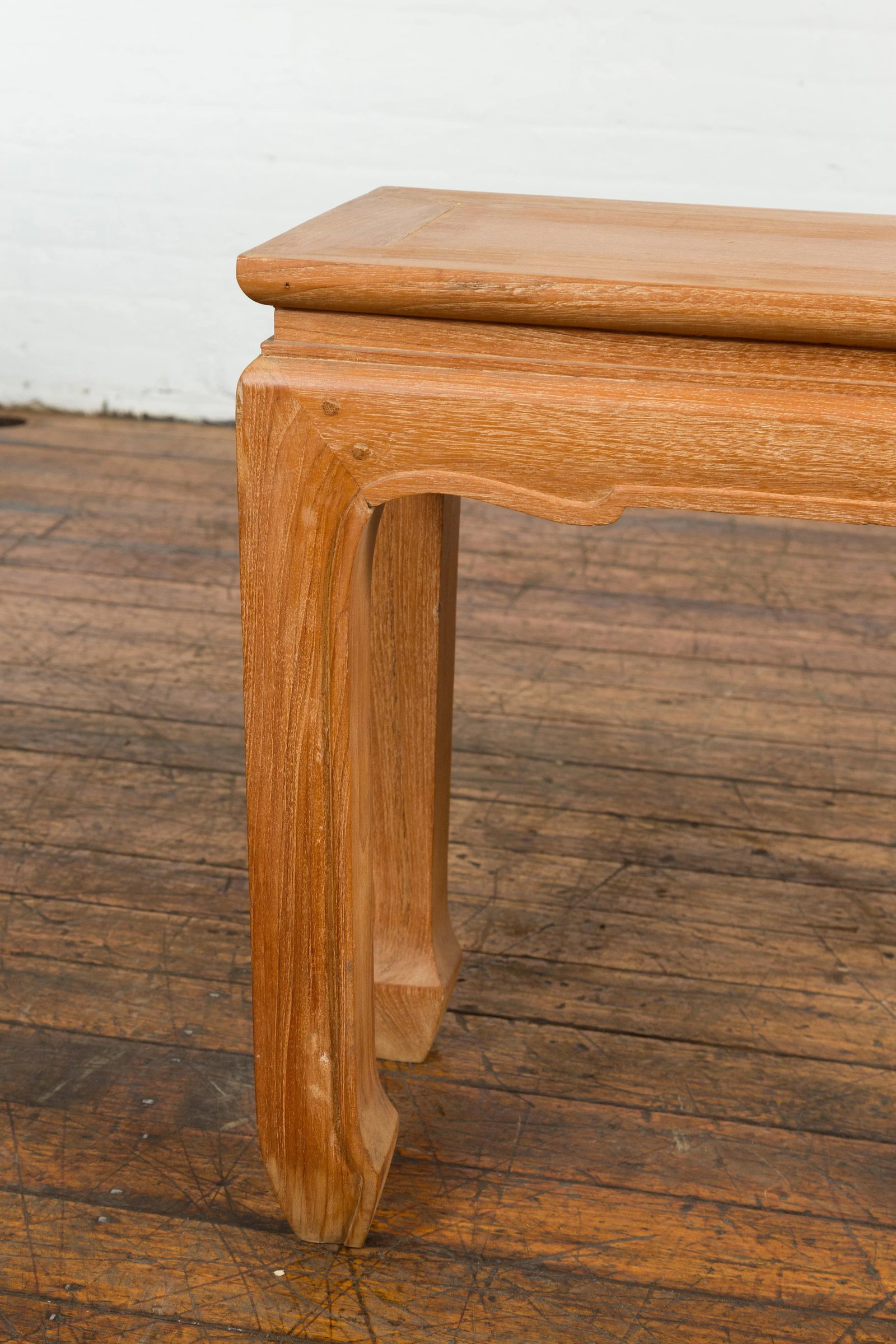 Chinese Late Qing Dynasty Natural Finish Stool or Side Table with Horsehoof Feet - 6