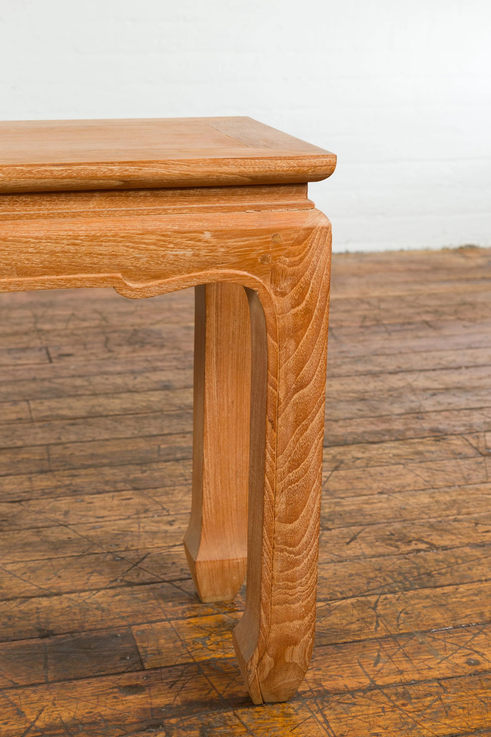Chinese Late Qing Dynasty Natural Finish Stool or Side Table with Horsehoof Feet - 7