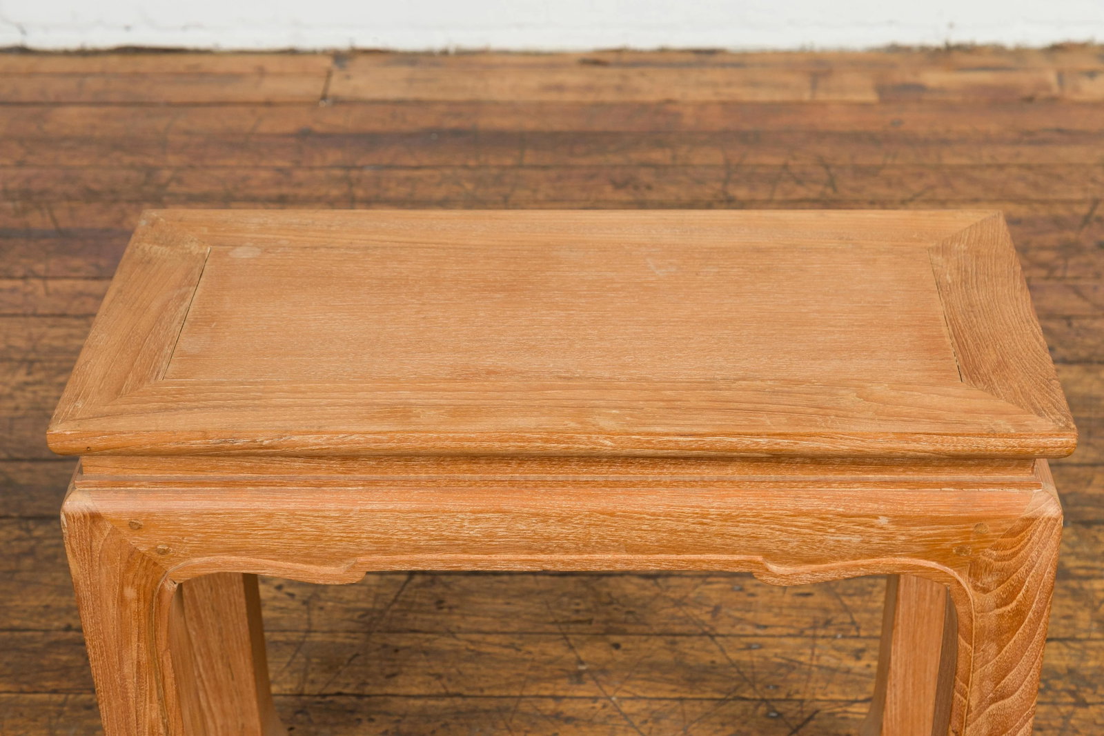Chinese Late Qing Dynasty Natural Finish Stool or Side Table with Horsehoof Feet - 8