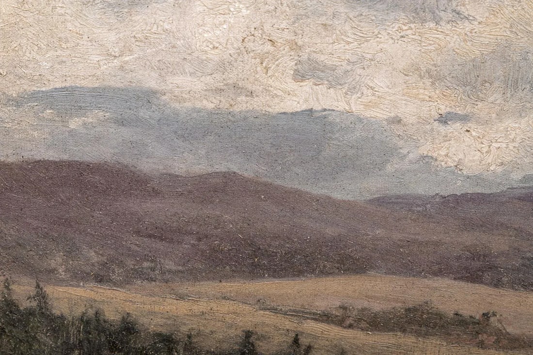 James Craig Nicoll (American 1846-1918) Adirondack Clouds Mountains Landscape Oil Painting 1906 - 6