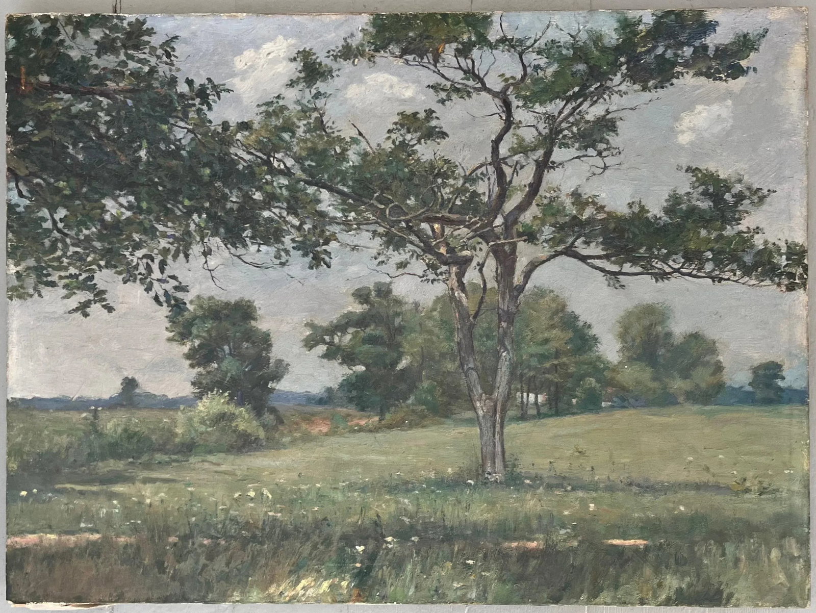 Wells Moses Sawyer (American 1863 - 1960) Oil Painting on Canvas of a Verdant New England Summer Lan - 3